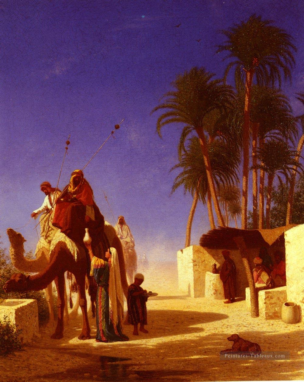 Les Chameliers Buvant Le Théologien Arabe Charles Théodore Frère Peintures à l'huile